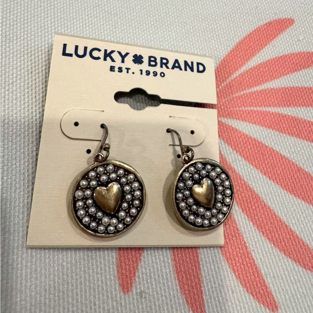 Lucky Brand Vintage Gold-Tone Round Drop Earrings